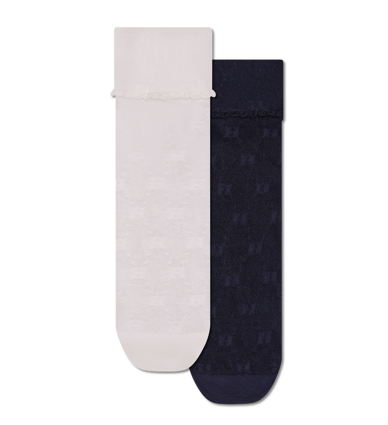 2-Pack H Monogram Mini Crew Socks