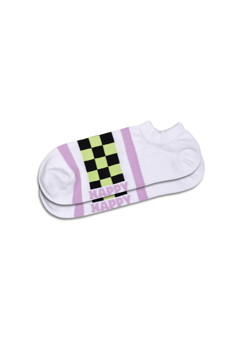 Checked Stripe No Show Sock