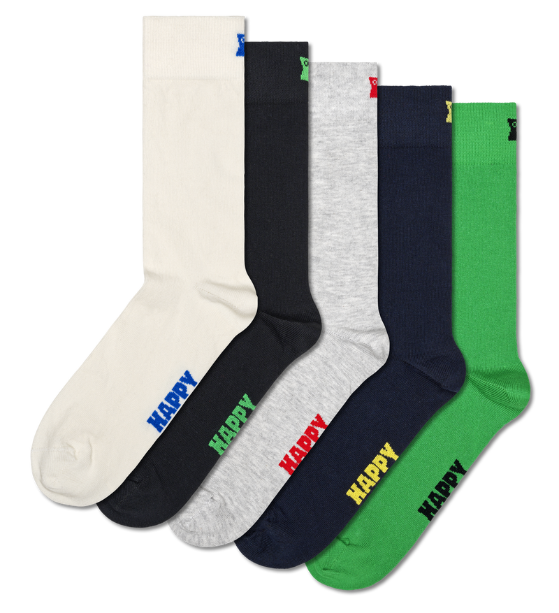 5-Pack Solid Socks