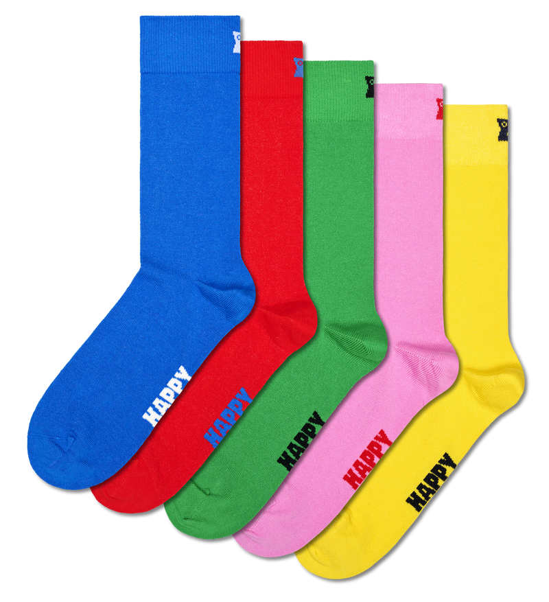 5-Pack Solid Socks