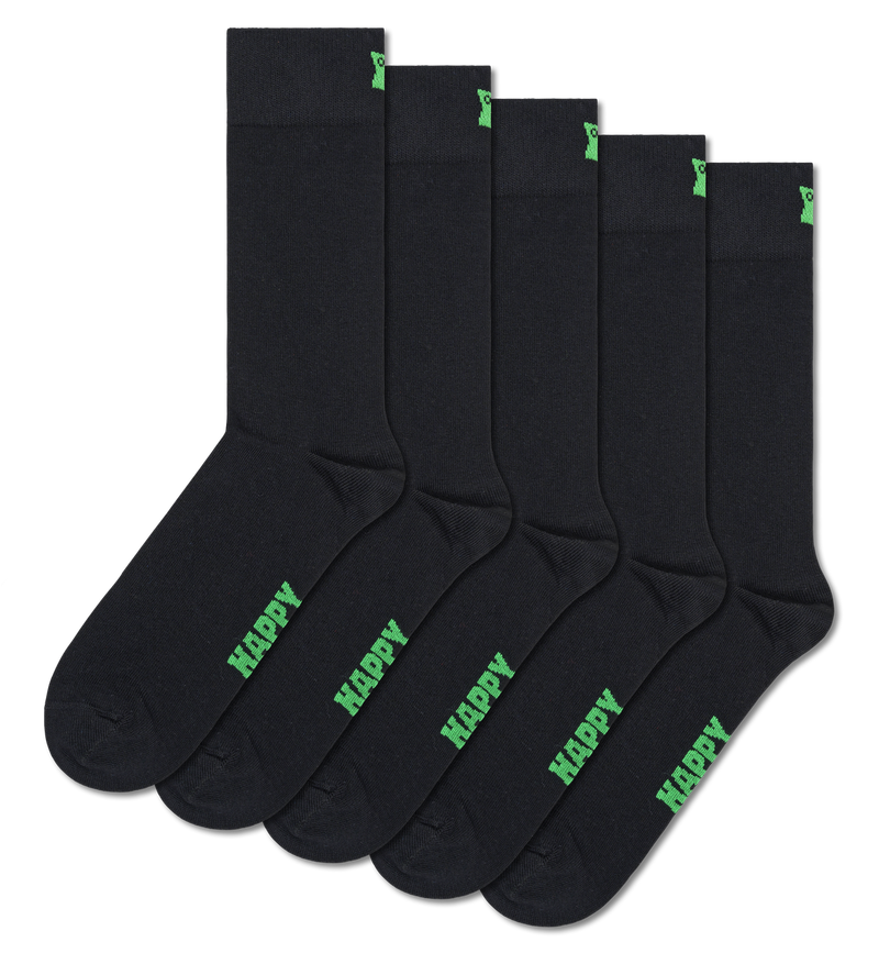 5-Pack Solid Socks