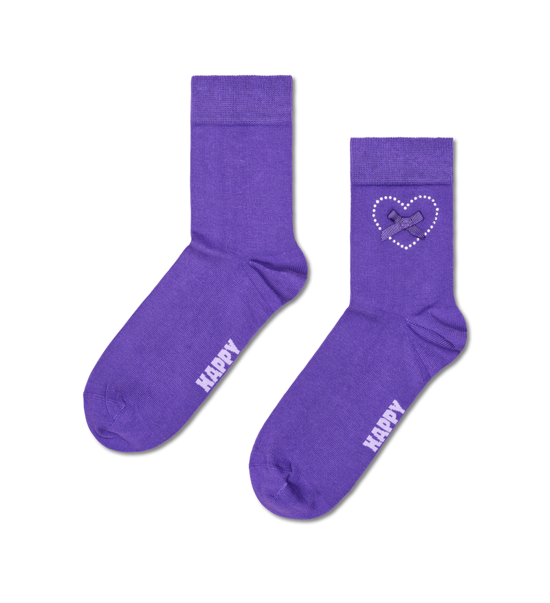 Bow Heart 1/2 Crew Sock