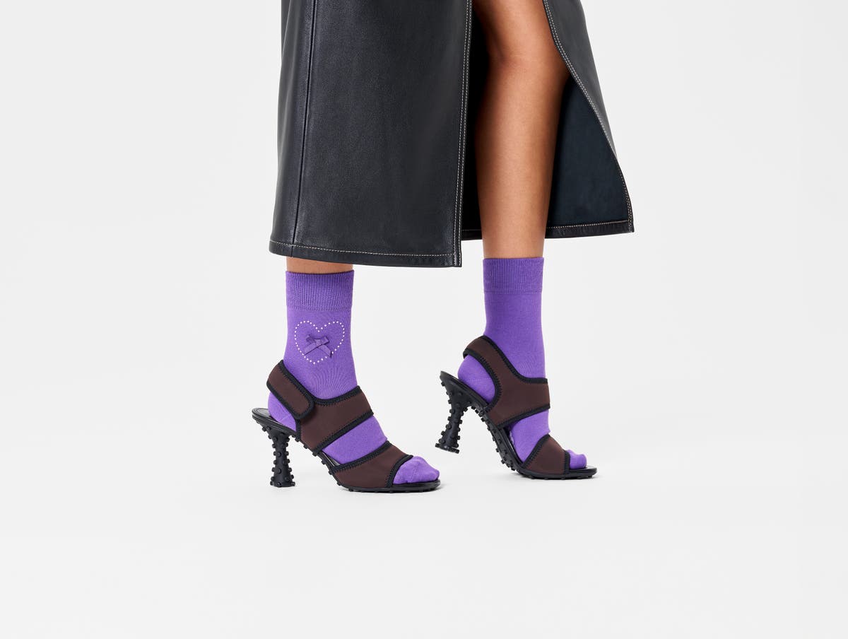 Bow Heart 1/2 Crew Sock