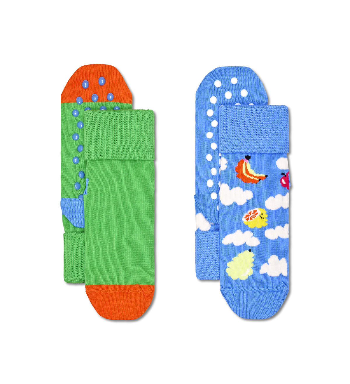 Kids 2-Pack Cloudy Fruit Anti-Slip Socks