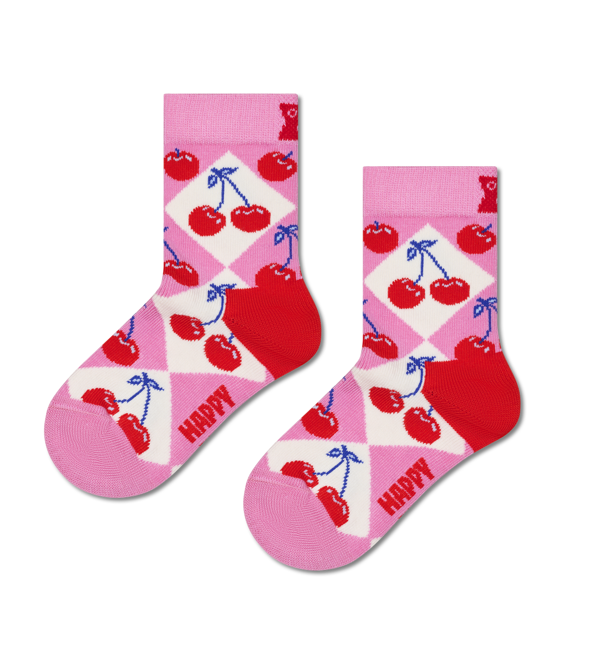 Kids Cherry Argyle Sock