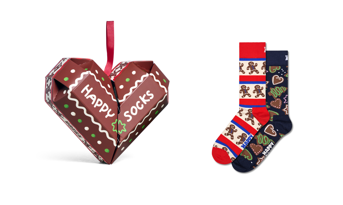 2-Pack Gingerbread Heart Socks Gift Set