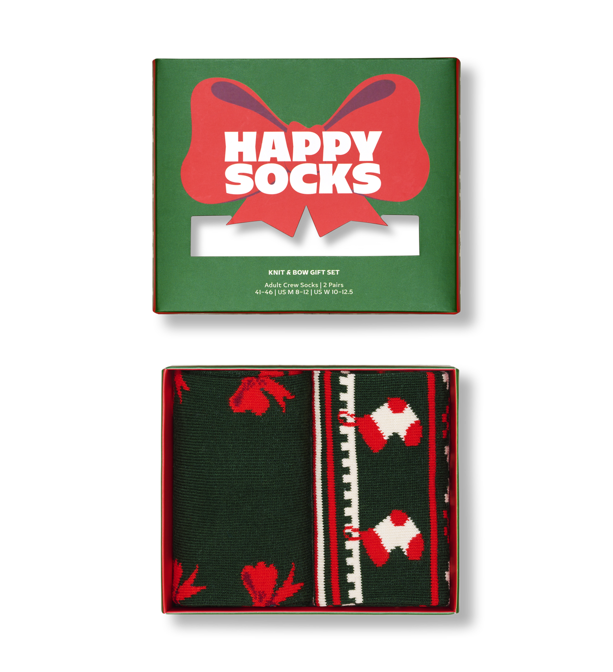 2-Pack Knit And Bow Socks Gift Set