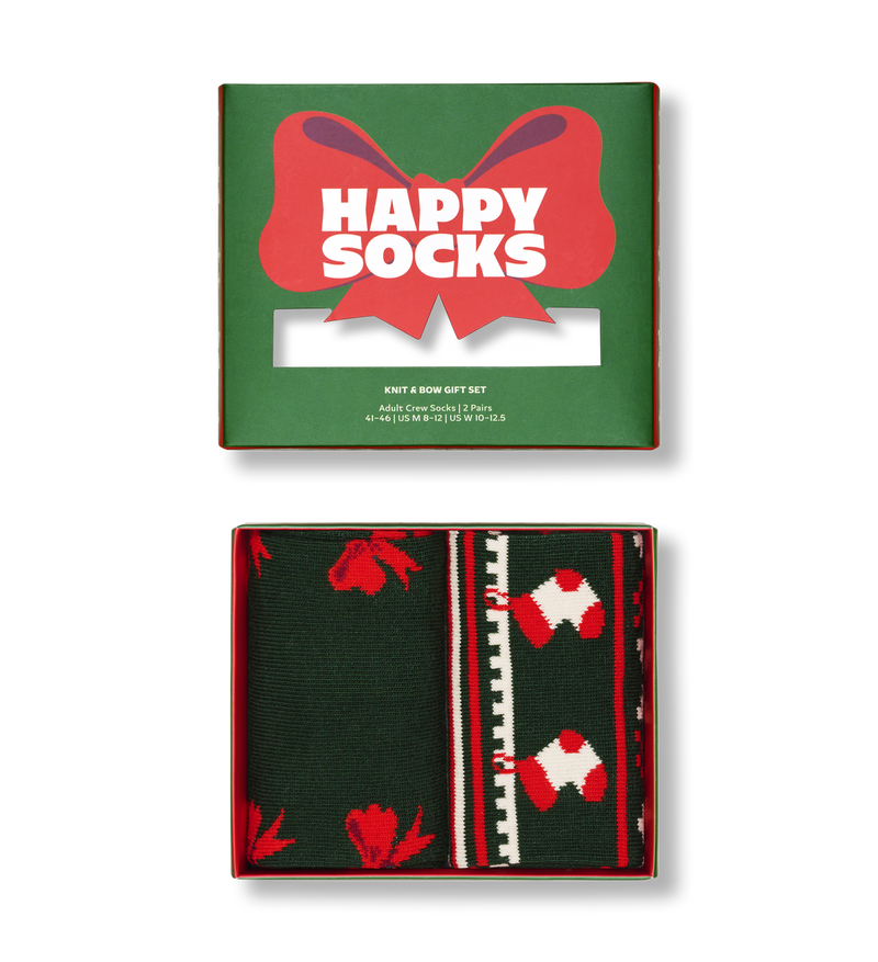2-Pack Knit And Bow Socks Gift Set