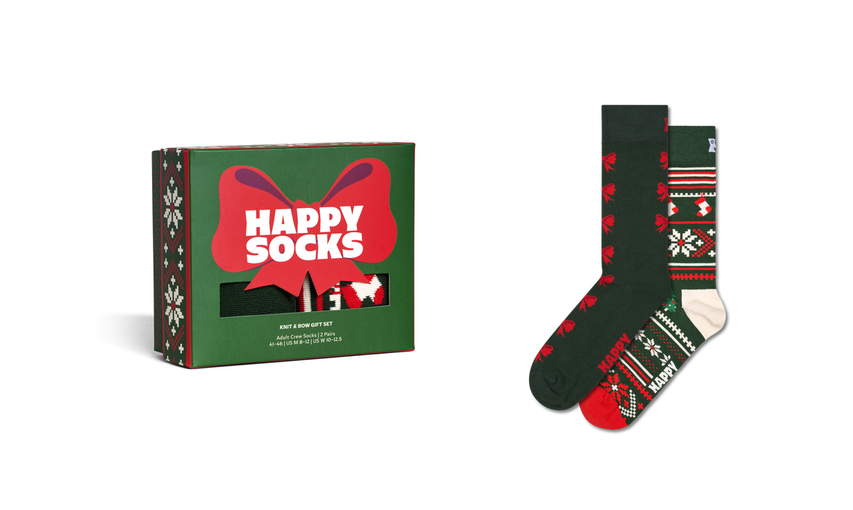 2-Pack Knit And Bow Socks Gift Set