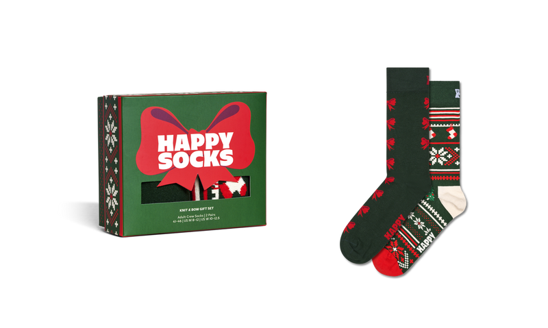 2-Pack Knit And Bow Socks Gift Set