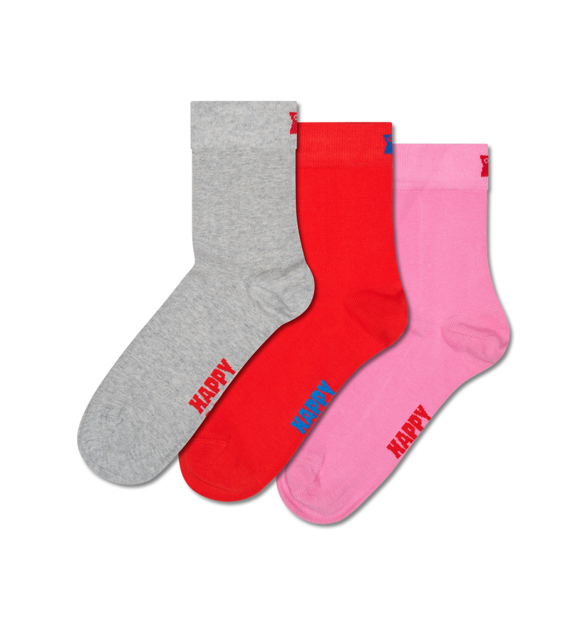 3-Pack Solid Short Crew Socks