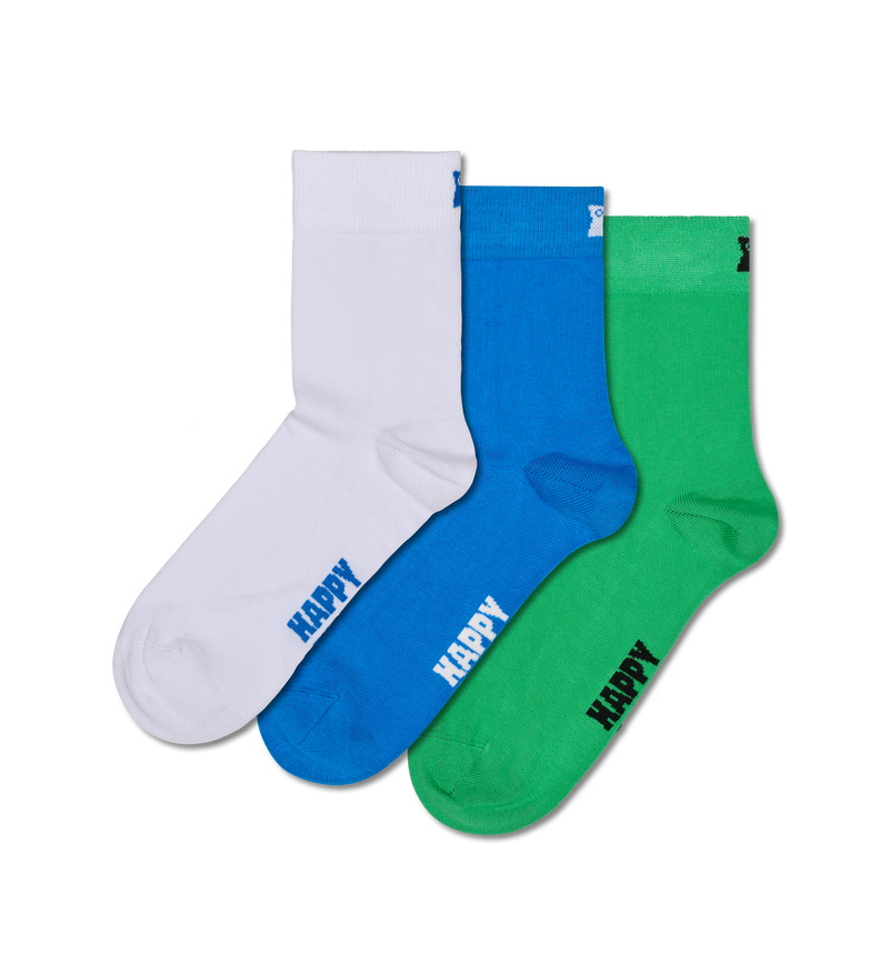 3-Pack Solid Short Crew Socks