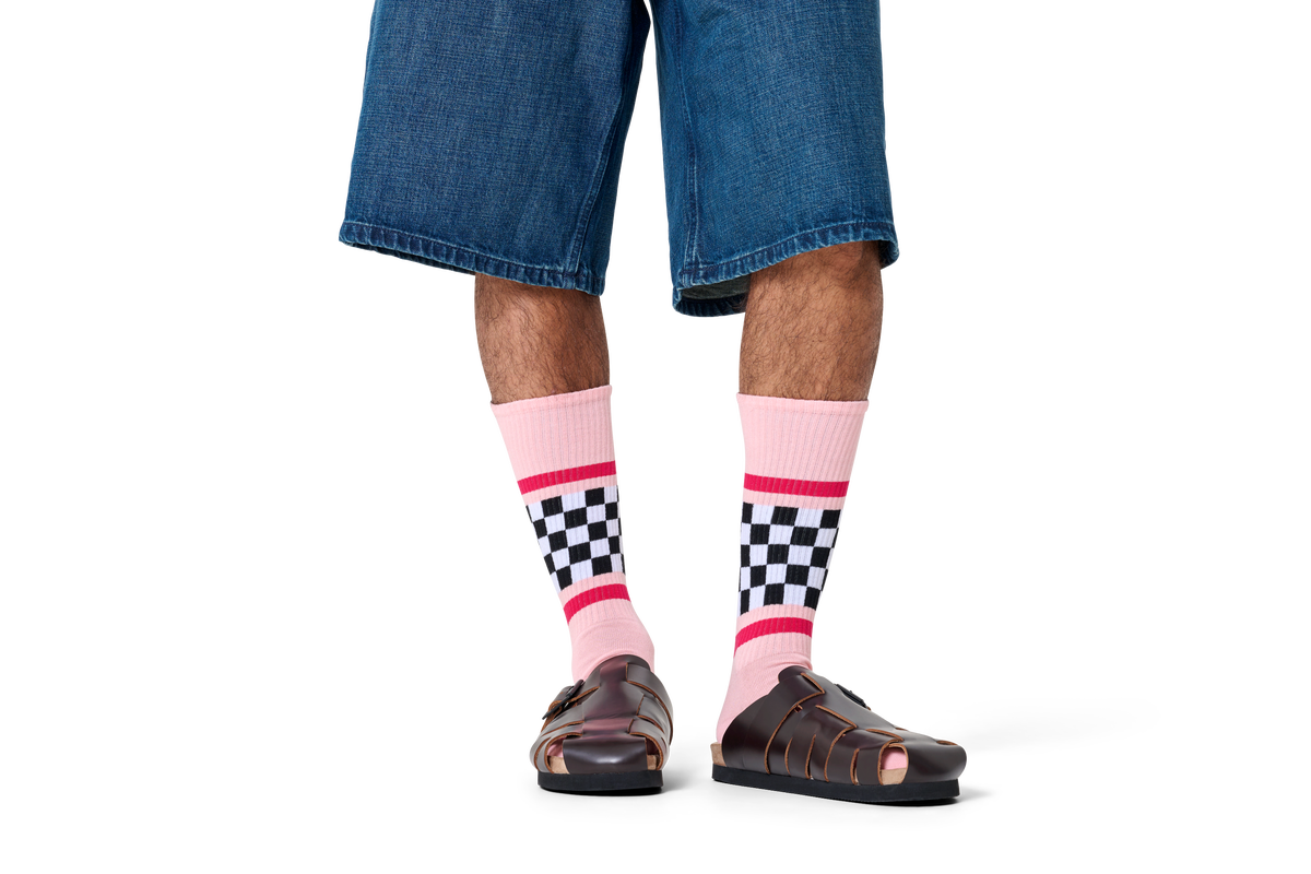 Checked Stripe Sneaker Sock