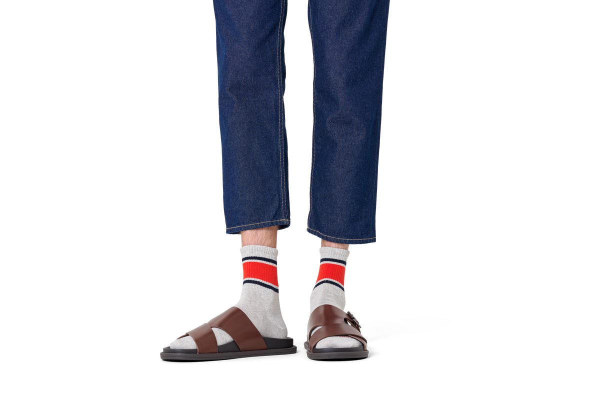 Simple Stripe 1/2 Crew Sneaker Sock