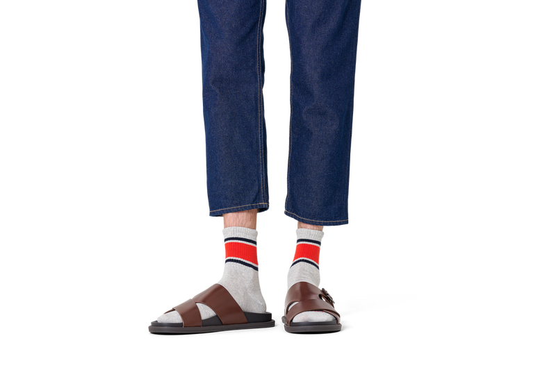 Simple Stripe 1/2 Crew Sneaker Sock