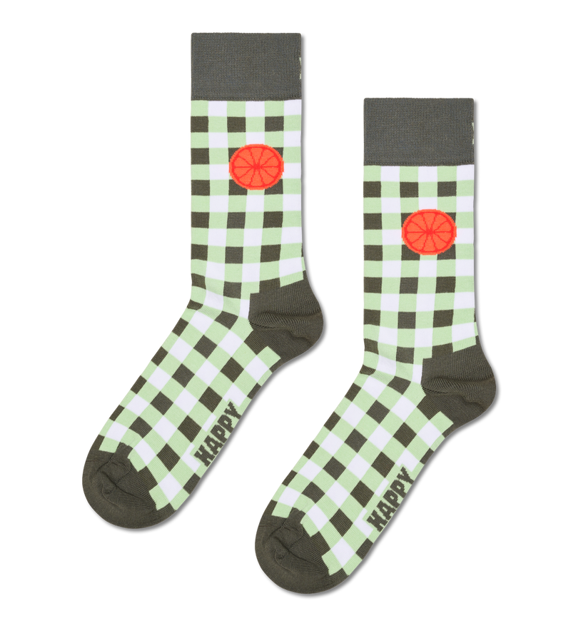 Gingham Orange Sock