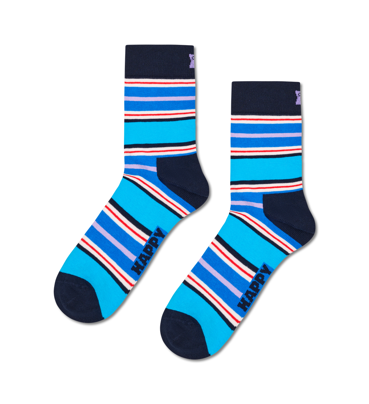 Multi Stripe Short Crew Sock