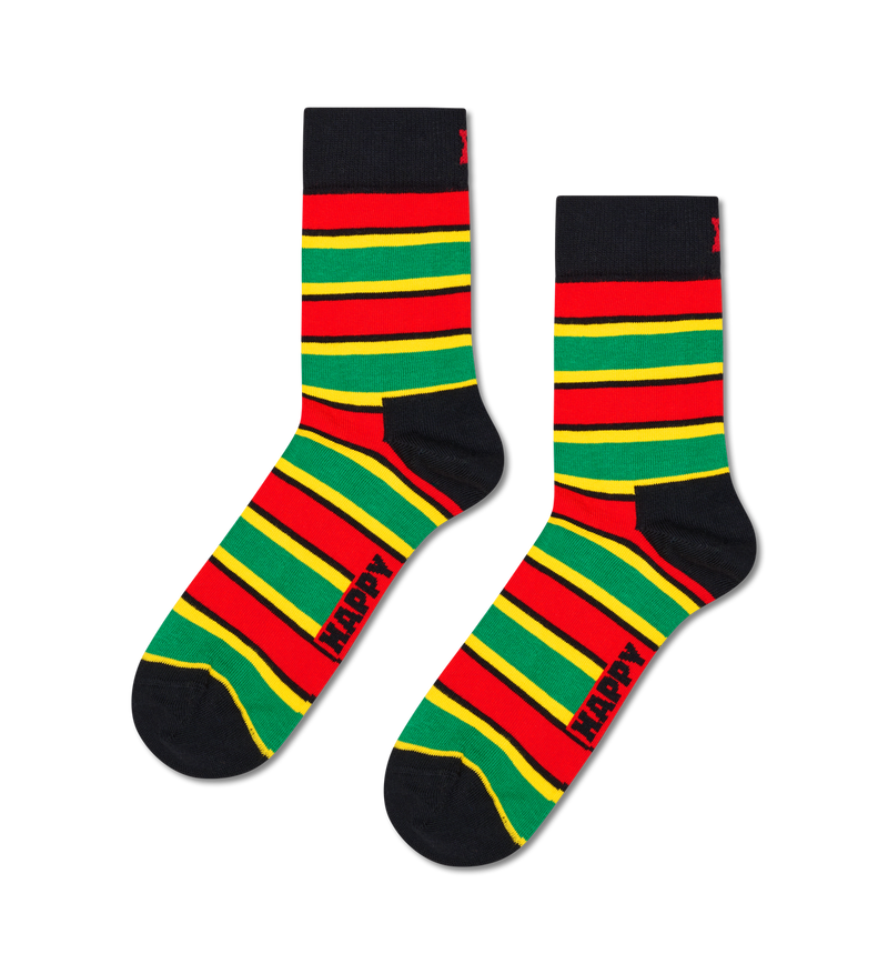 Multi Stripe Short Crew Sock
