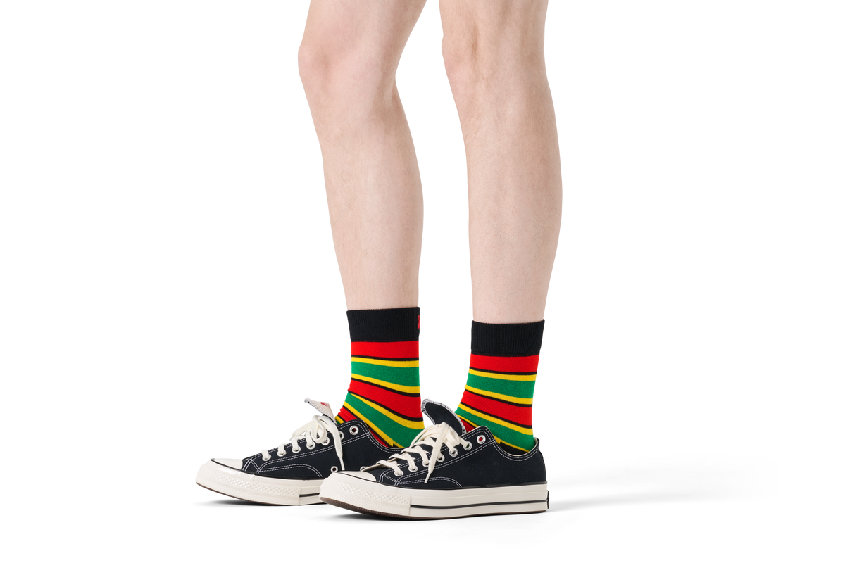 Multi Stripe Short Crew Sock