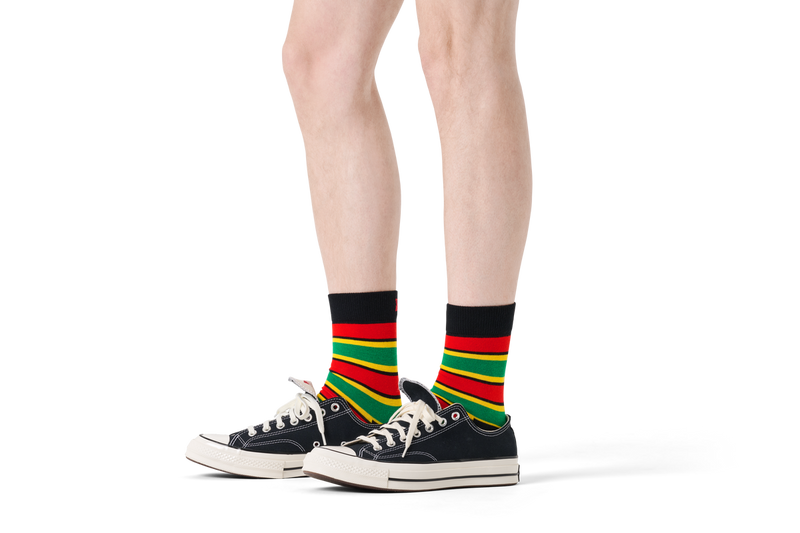 Multi Stripe Short Crew Sock