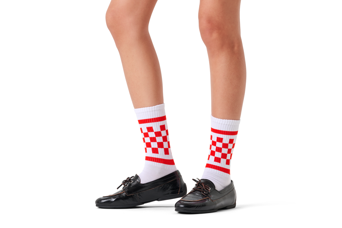 Checked Stripe Sneaker Sock