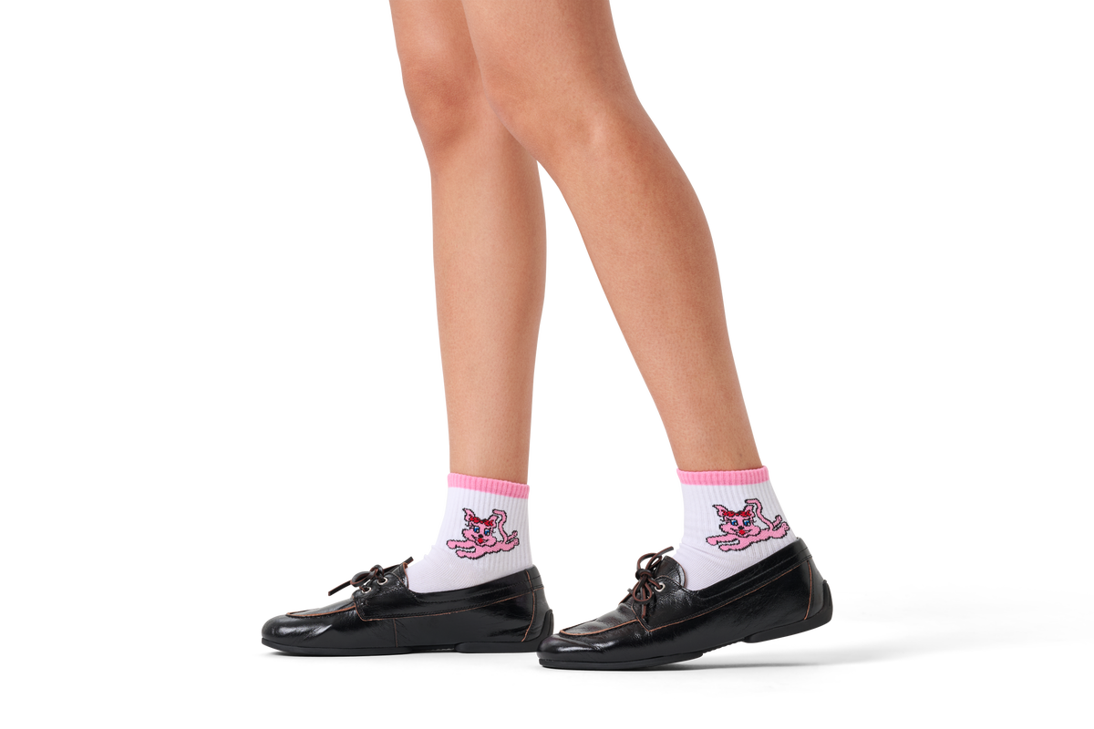 Happy Cat Mini Crew Sneaker Sock