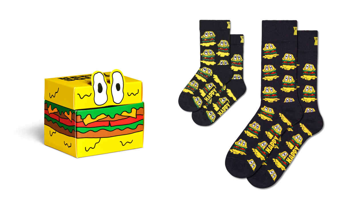Mini & Me 2-Pack Smelly Burger Socks Gift Set