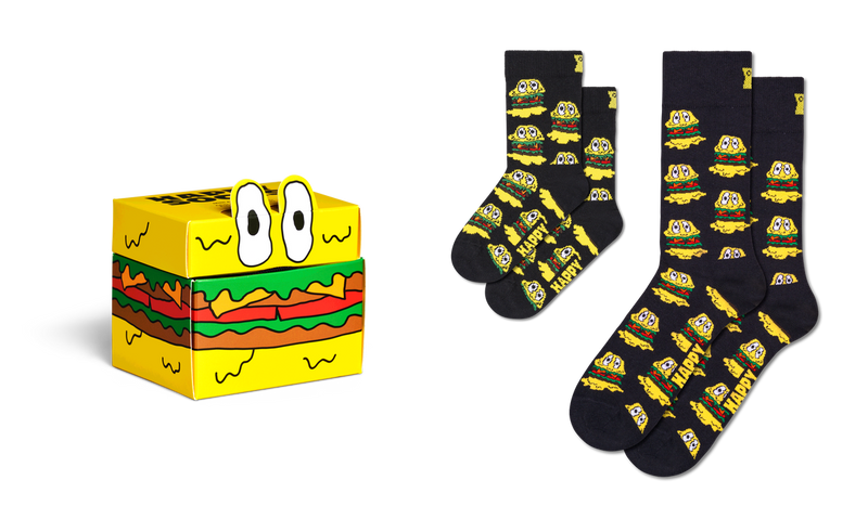 Mini & Me 2-Pack Smelly Burger Socks Gift Set