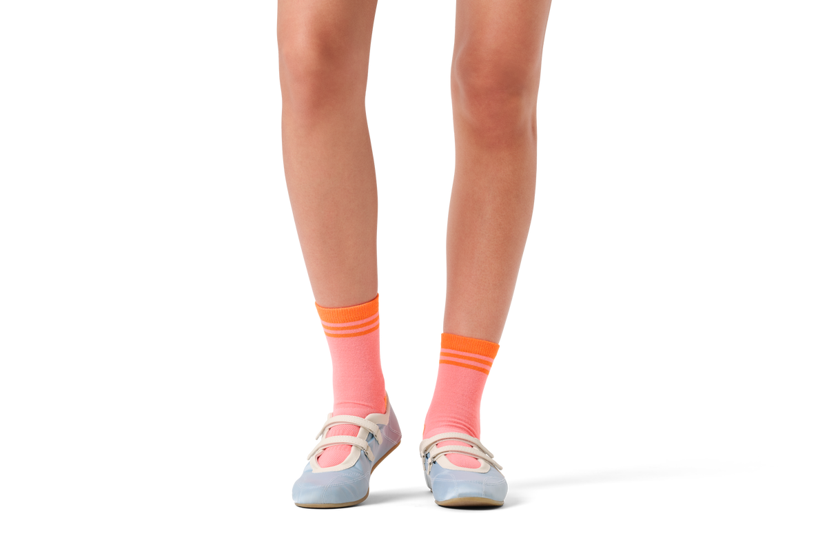 Orange Extra Cool Short Crew Sock