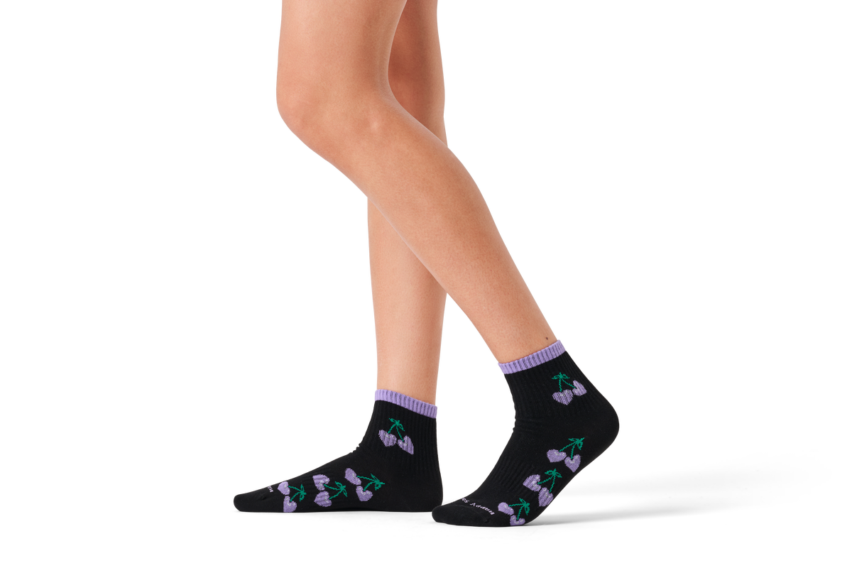 Cherries Mini Crew Sneaker Sock