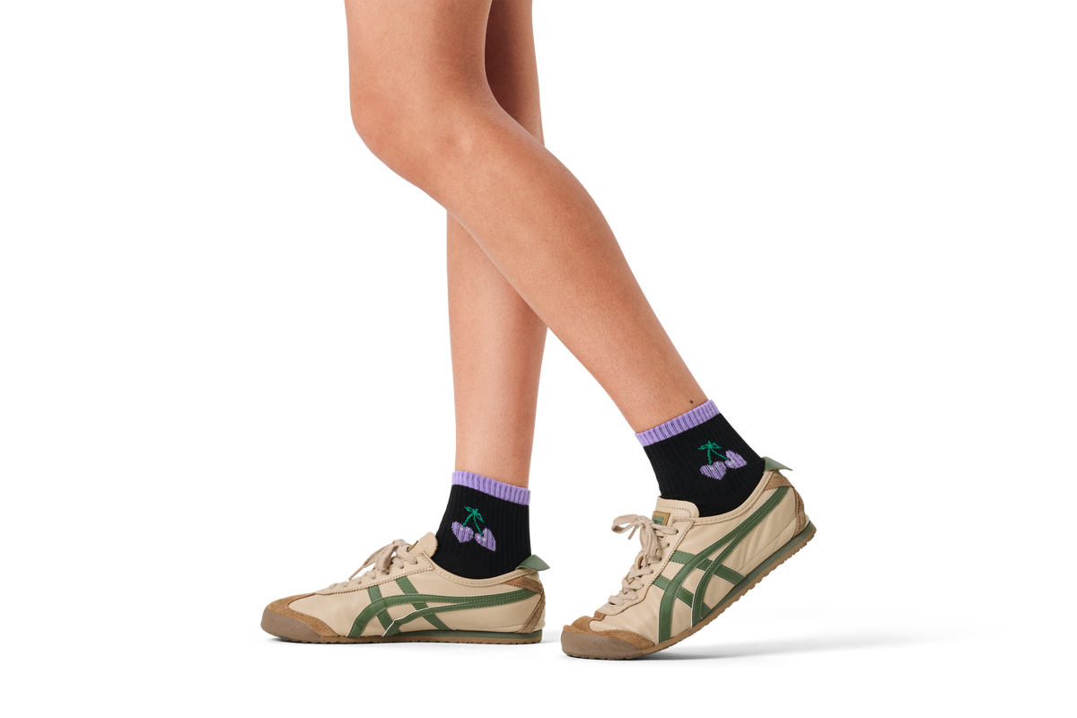 Cherries Mini Crew Sneaker Sock