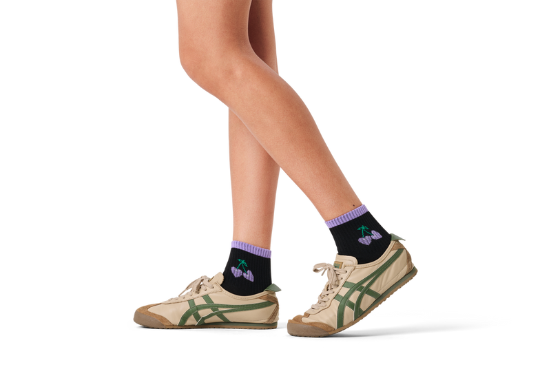 Cherries Mini Crew Sneaker Sock