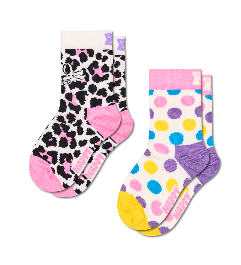 Kids 2-Pack Leo Face Socks
