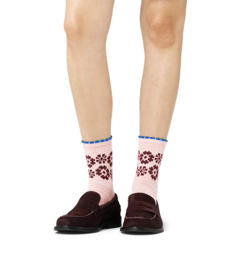 Flower Border Sneaker Sock