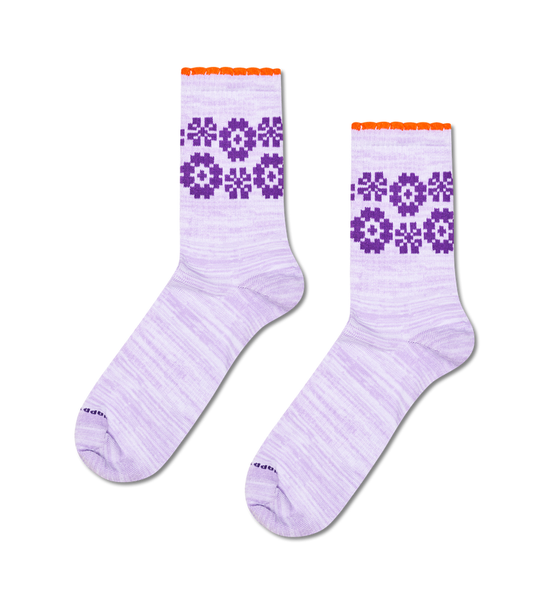 Flower Border Sneaker Sock