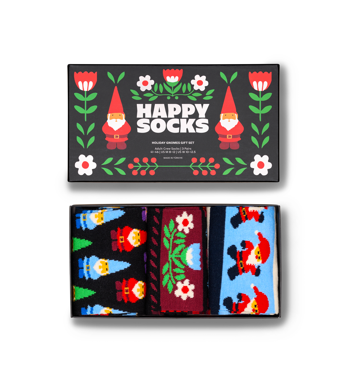3-Pack Holiday Gnomes Socks Gift Set
