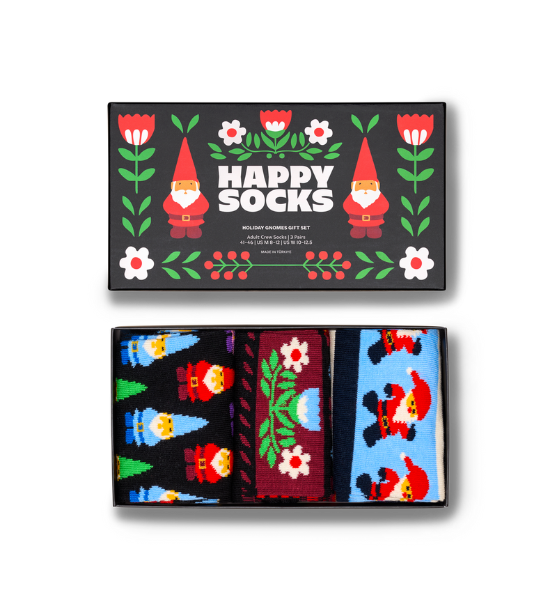 3-Pack Holiday Gnomes Socks Gift Set