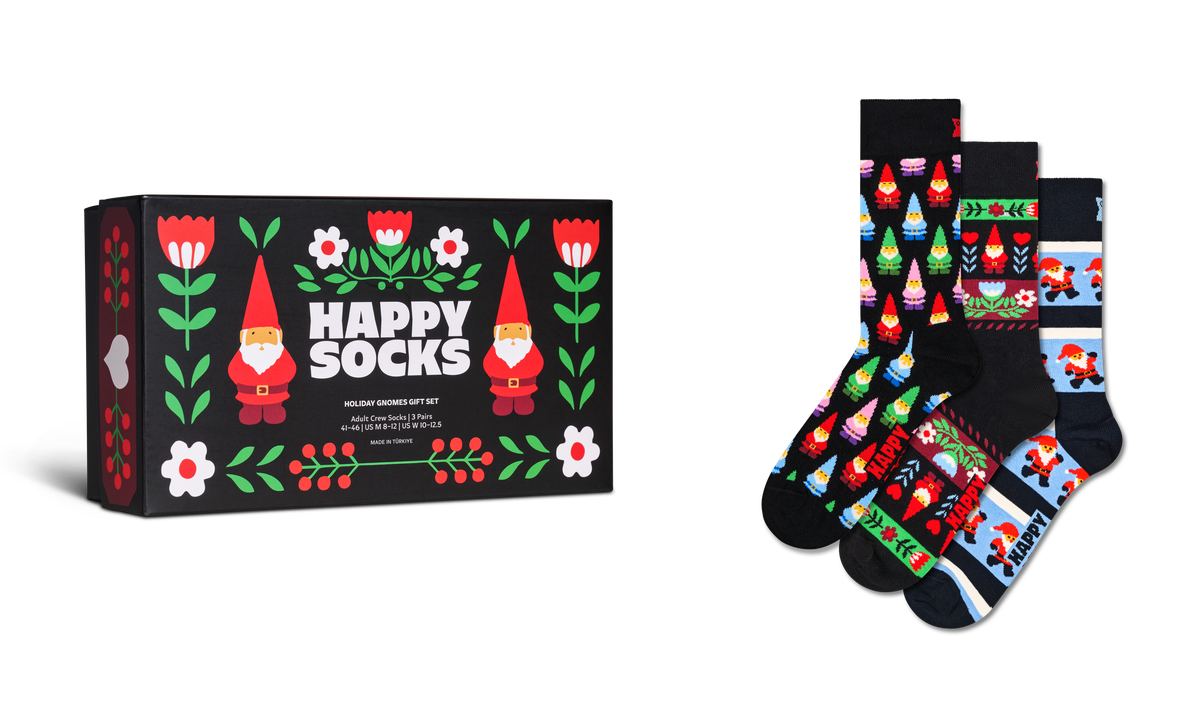3-Pack Holiday Gnomes Socks Gift Set