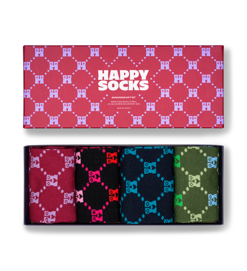 4-Pack H Monogram Socks Gift Set