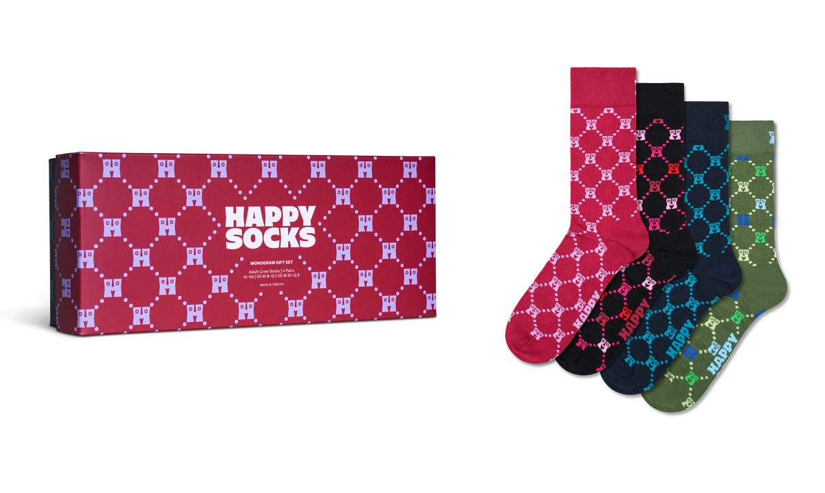 4-Pack H Monogram Socks Gift Set