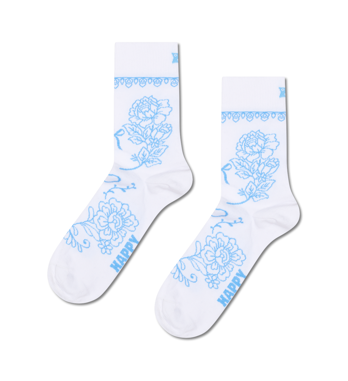 Bridal Floral Short Crew Sock
