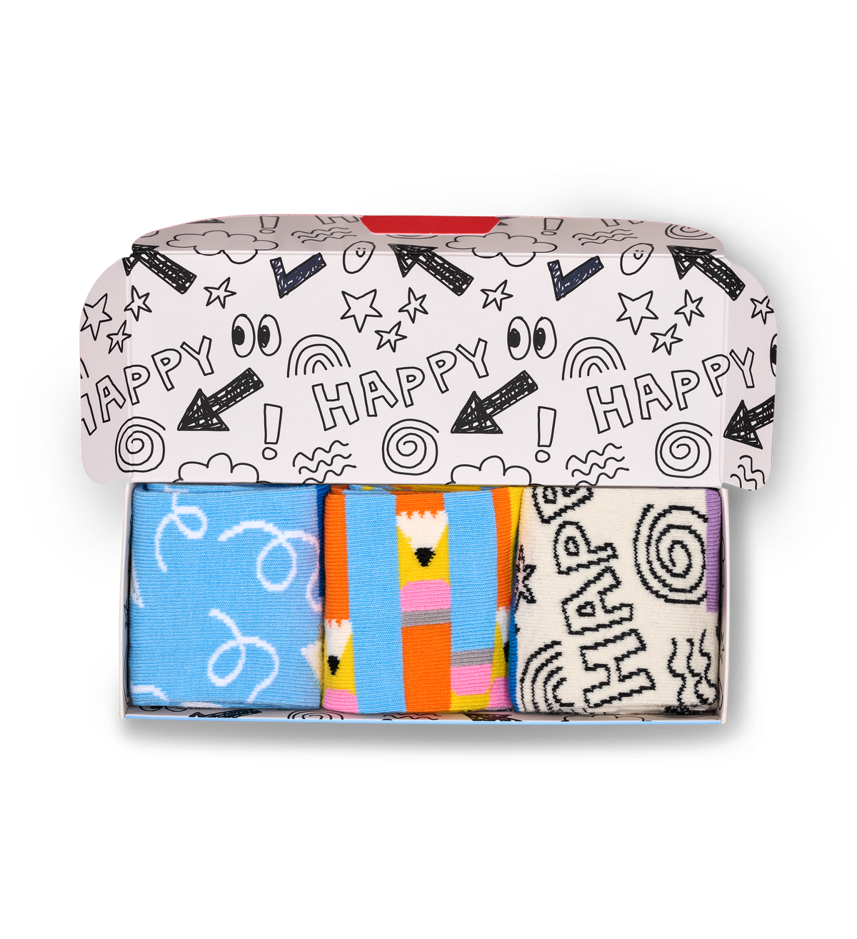 Kids 3-Pack Pencils Socks Gift Set