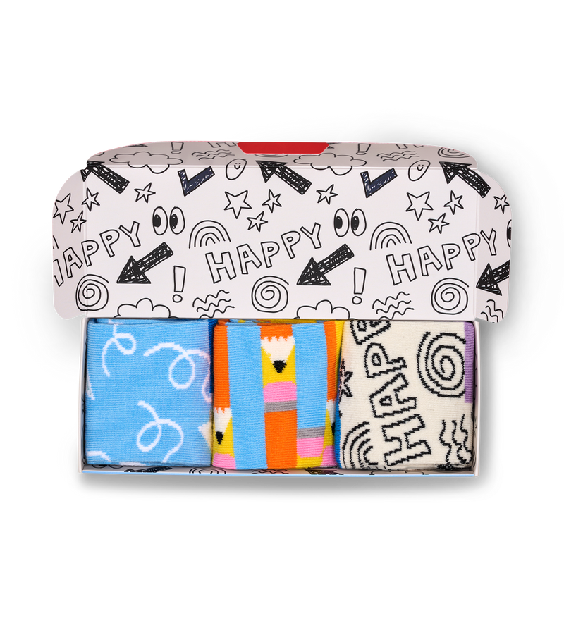 Kids 3-Pack Pencils Socks Gift Set