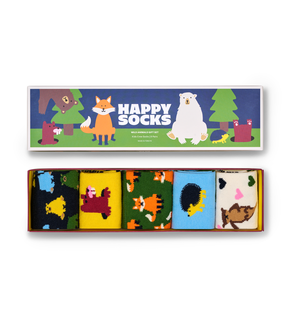 Kids 5-Pack Wild Animals Socks Gift Set