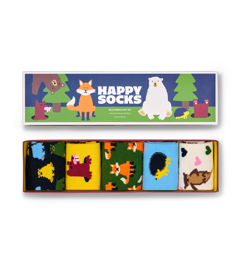Kids 5-Pack Wild Animals Socks Gift Set
