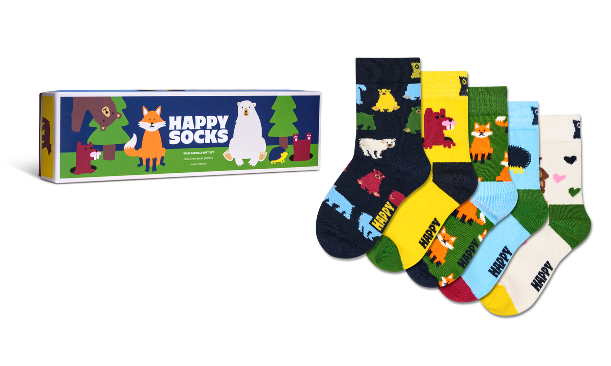 Kids 5-Pack Wild Animals Socks Gift Set