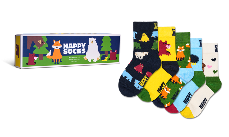 Kids 5-Pack Wild Animals Socks Gift Set