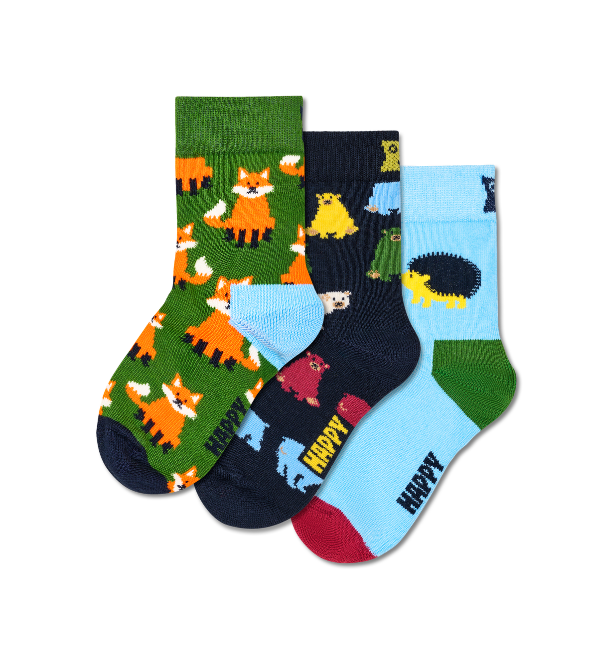 Kids 3-Pack Forest Animals Socks