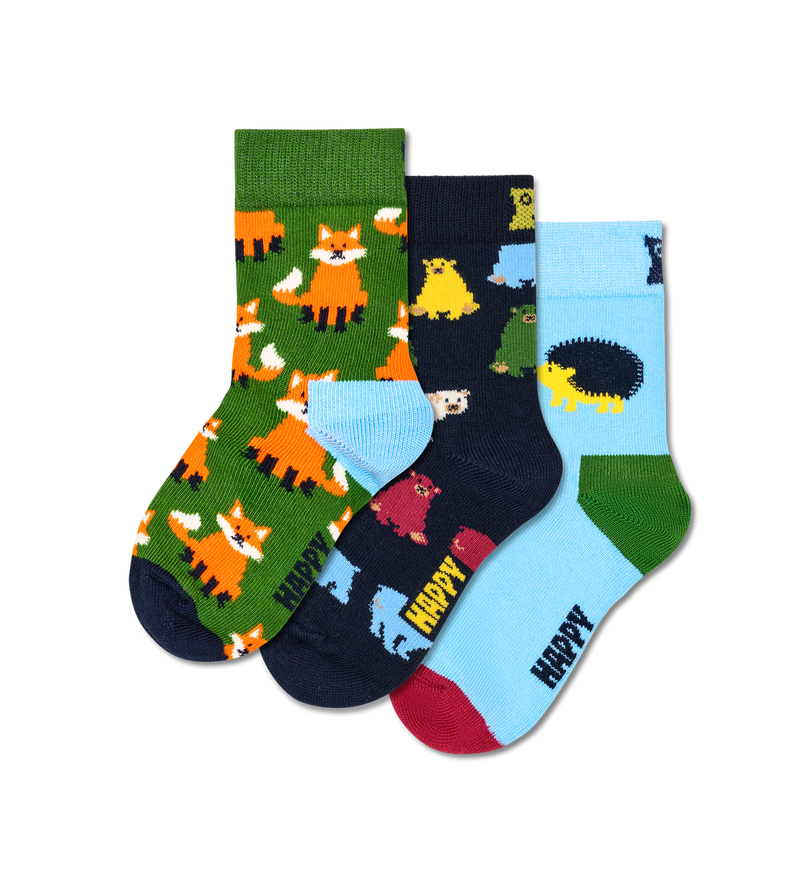 Kids 3-Pack Forest Animals Socks