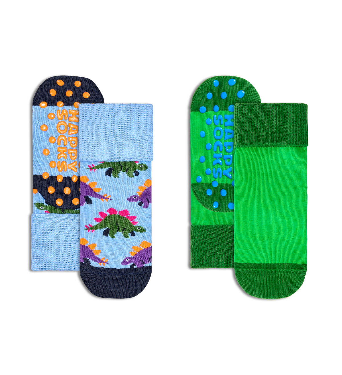 Kids 2-Pack Cute Stegosaurus Anti Slip Socks
